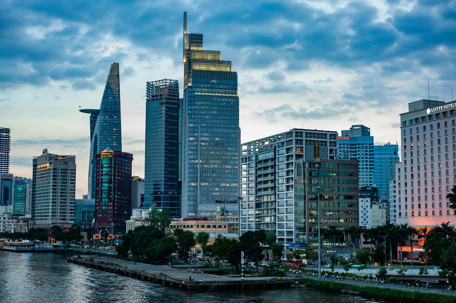 free photo of skyscrapers in ho chi minh under clouds